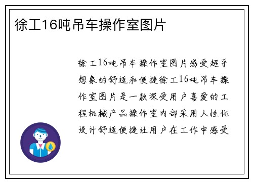 徐工16吨吊车操作室图片